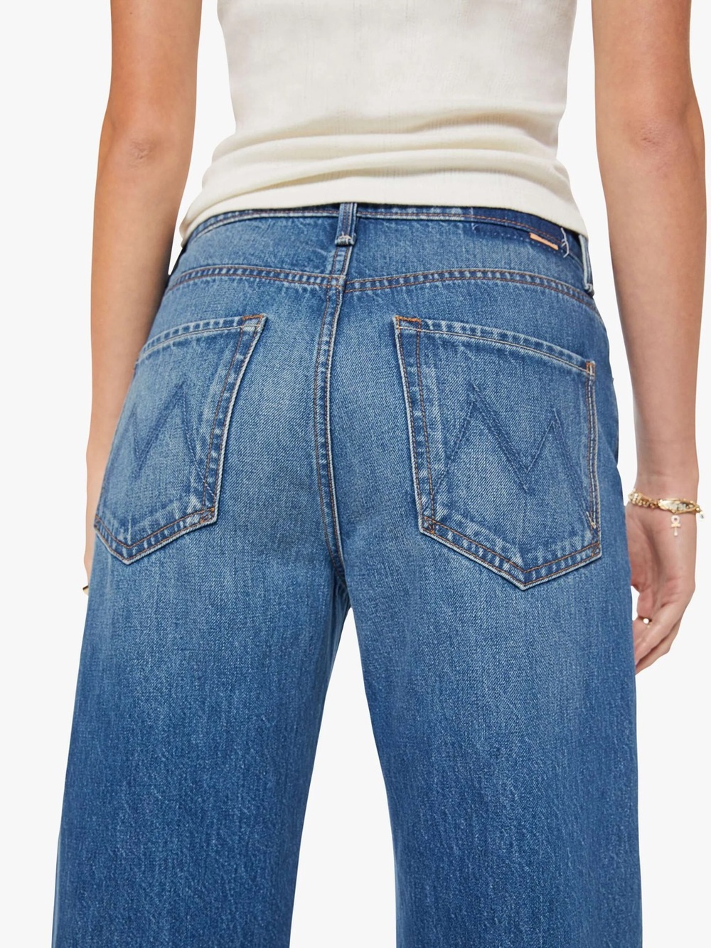 Mother The Dodger Flood Classic High -Rise Straight Leg Women Jeans - Blue - Picture 5 of 10